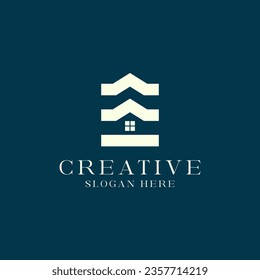 Modern Letter E house Logo Design Vector template