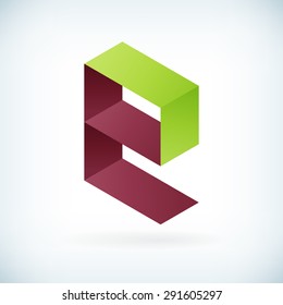 Modern letter E icon flat design element template. isolated.