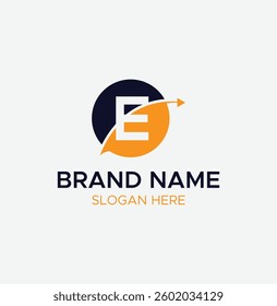 Modern Letter E Logo with Arrow for Business and Branding

