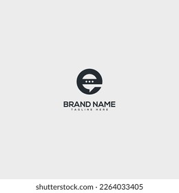 Logo De Letra E Moderna Con Diseño Vector De Icono De Chat.