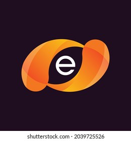 Modern Letter E Logo Design. Gelbes Gradient Alphabetisches Set
