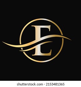 Modern letter E logo design Vector. Initial letter E logo design with creative, minimal and modern trendy