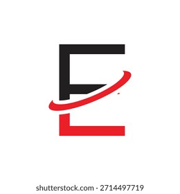 Modern Letter E Logo Design with Dynamic Orbit Ring. Creative Initial E Brand Icon for Technology, Global Business, and Corporate Identity.