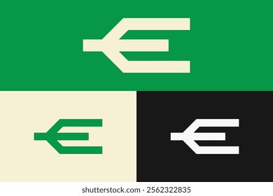 modern letter E logo, simple letter E logo.