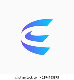 modern letter e logo for technology business