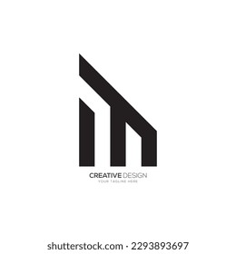 Modern letter E M unique shape real estate business monogram logo