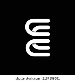 modern letter E monogram with overlapping line logo design