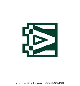 modern letter E network forward arrow logo