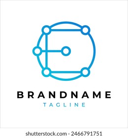 modern letter e technology logo