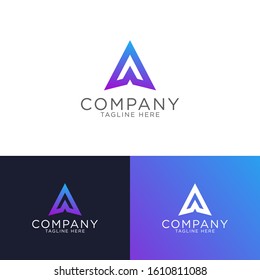 modern letter A elegant logo template