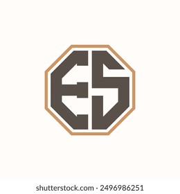 Modern Letter ES Logo for Corporate Business Brand Identity. Creative ES Logo Design.