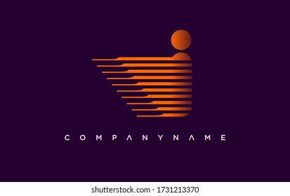 Modern I Letter Express company logo. creative emblem Logistics design. initial brand template.