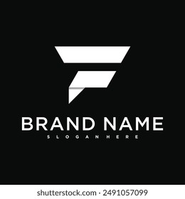 Modern letter F abstract logo design. Preamium Vector