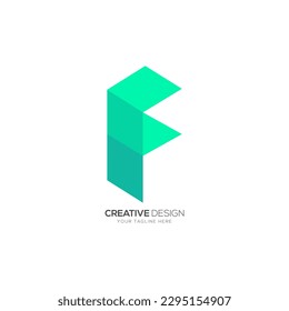 Modern letter F with colorful unique abstract logo design