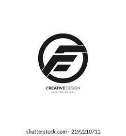 Modern Letter F E Circle Form Monogram Logo