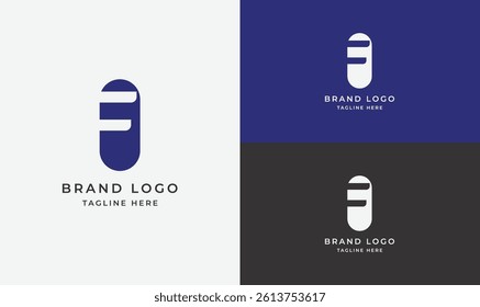 Modern Letter F Logo Design for Business or Medical Branding with Abstract Concept on Black Background