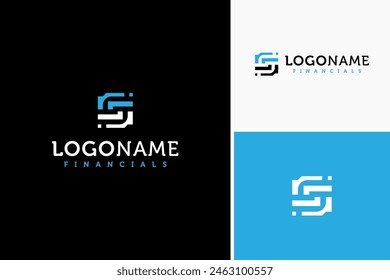 Modern letter F S tech vector, Initial F S logo design template