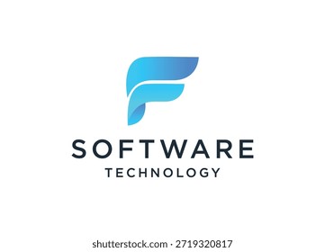 Concepto moderno del logotipo de la letra de la tecnología del software para la aplicación de inicio de la compañía de tecnología de identidad de marca de solución de negocio digital.