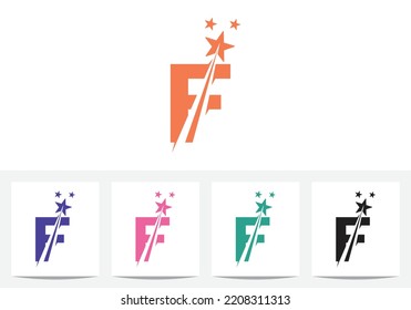 Modern Letter F With Star Abstract Logo And Icon Design Template In Vector