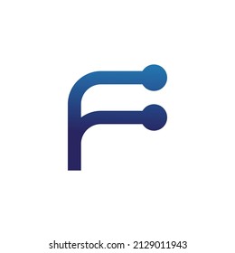 modern letter f tech logo design