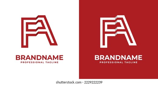 Logotipo de carta moderna FA, adecuado para cualquier empresa o identidad con iniciales FA AF.