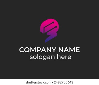 Plantilla moderna del diseño del logotipo de la señal de la tecnología de la letra FB
