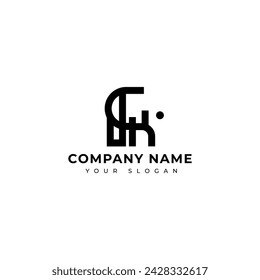 Plantilla de diseño vectorial de logotipo de letra fk moderna