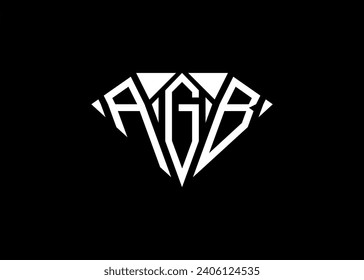 Modern letter A G B diamond shape logo And initial monogram A G B letter logo vector template