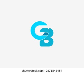 Letra moderna G e B. Adequado para logotipos de empresas que operam nas áreas de tecnologia e esportes.