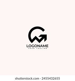 Modern Letter G Business Growth Arrow Logo Design Vector Template