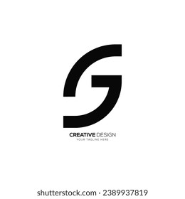 Letra moderna G forma cápsula monograma único moderno idea de logotipo abstracto