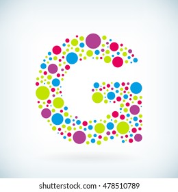 Modern letter G circle stroke colorful symbol icon. Vector editable design for print.