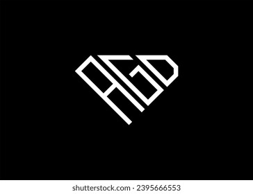 Modern letter A G D diamond shape logo And initial monogram A G D letter logo vector template.