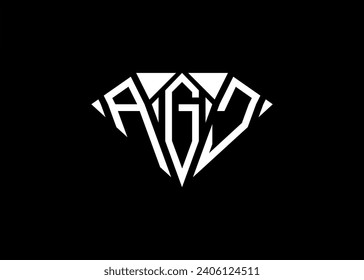 Modern letter A G J diamond shape logo And initial monogram A G J letter logo vector template