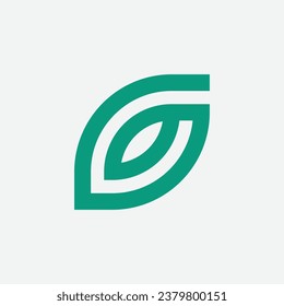 modern letter G leaf green growth garden nature logo design