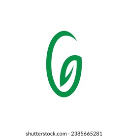 modern letter G leaf green growth garden nature logo design