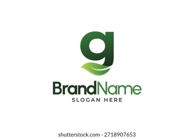 Letra moderna G logotipo folha. Modelo de logotipo de folhas alfabéticas. Logotipo de forma orgânica para empresa de ervas. Símbolos de folha G iniciais. Modelo de ícone Eco company. Logotipo da Green Nature. Sinal inicial para empresa clínica