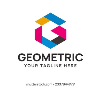 Modern letter G logo with cmyk color. Printing logo