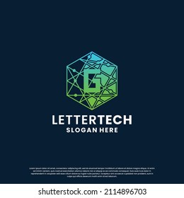 modern letter G logo design with gradient color for technology and science business company.