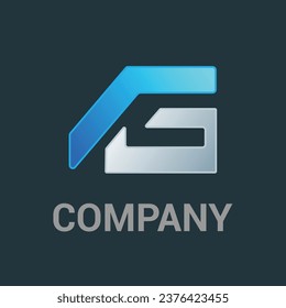 Vector de diseño de logotipo G de letra moderna sobre fondo gris