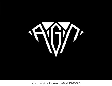Modern letter A G N diamond shape logo And initial monogram A G N letter logo vector template