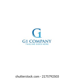 Modern letter g number one logo design for technology or finance company brand identity