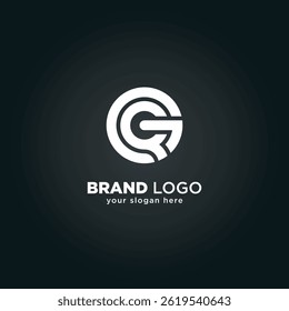 Modern Letter G and Q Monogram Logo with Black Background.