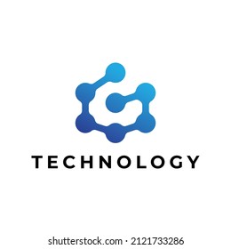 modern letter G technology logo design