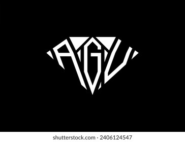 Modern letter A G V diamond shape logo And initial monogram A G V letter logo vector template