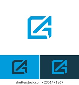 modern letter GA logo design template
