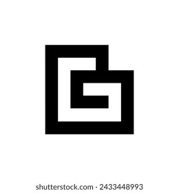 Letra moderna Gb con espacio negativo inicial creativo tipografía mínima diseño del logotipo