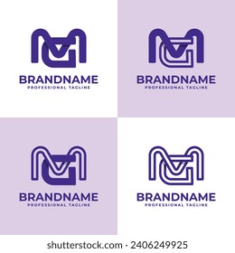 Modern Letter GM Monogram Logo Set, suitable for business with GM or MG initials