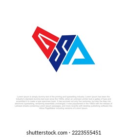 Modern Letter GSA vector logo. Letter ASG vector logo design template. Logo design mark template. Initials letter logo design template.