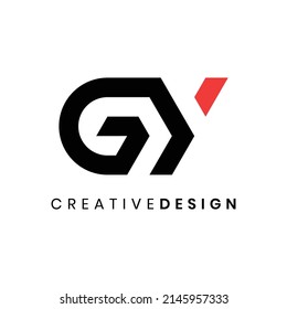 Modern letter GY logo design vector